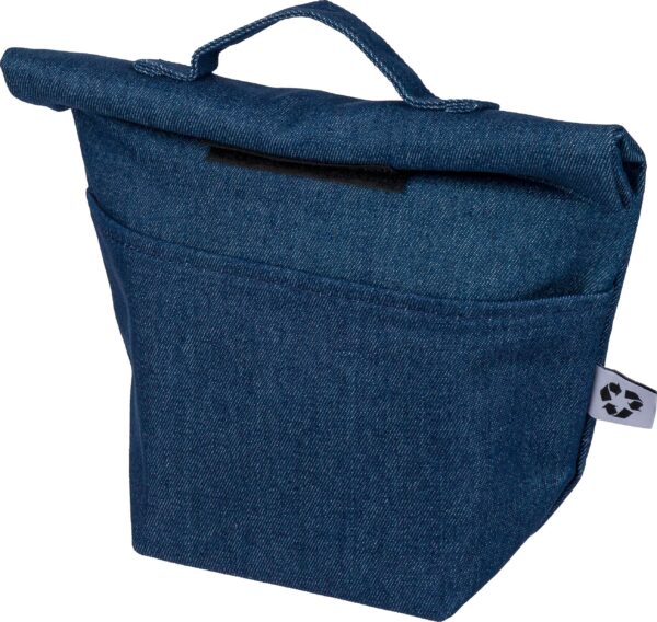 Recycelte Denim-Kühltasche mit Rollverschluss Mira - Kühltaschen mit Logo