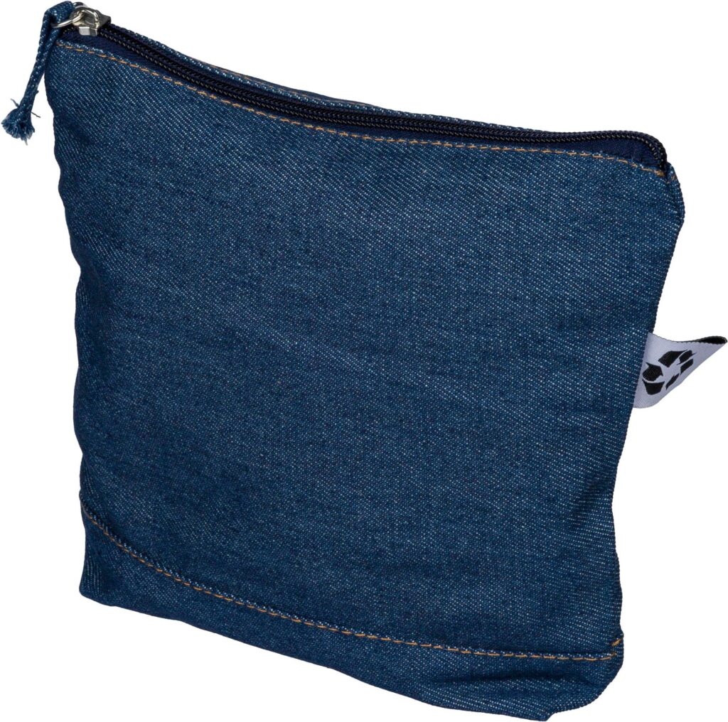 Kosmetiktasche aus recyceltem Denim Orin - Etuis & Kulturtaschen mit Logo