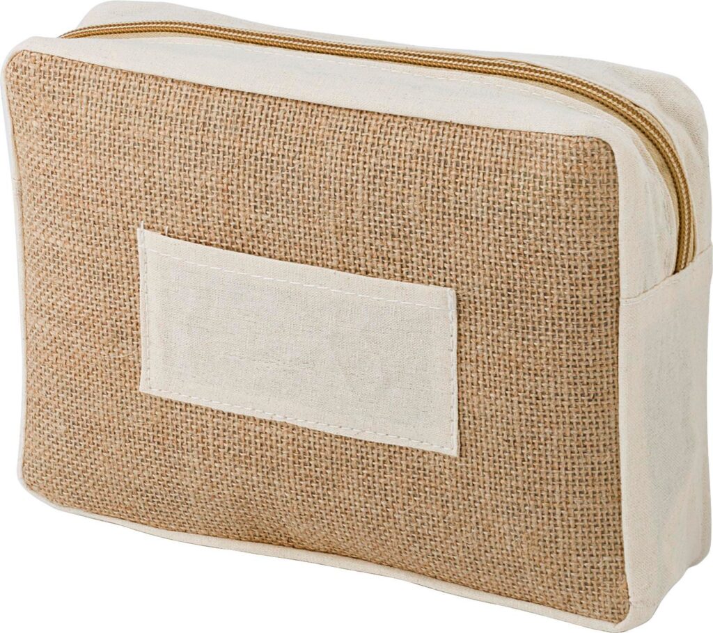 Jute-Kosmetiktasche Julian - Etuis & Kulturtaschen mit Logo