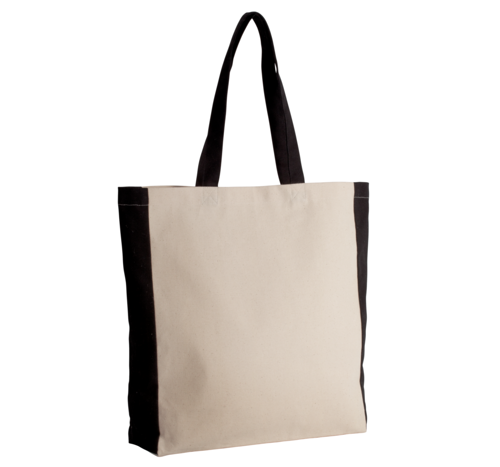 Zweifarbige Tasche im Cabas-Stil - Shopper mit Logo