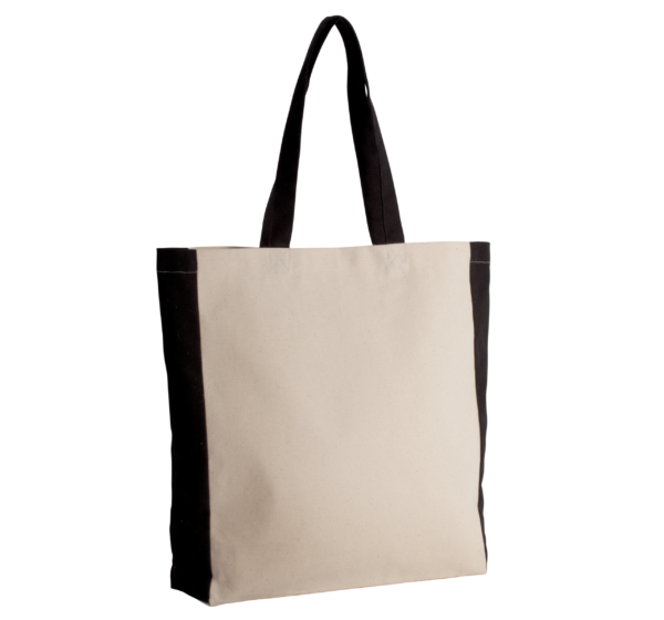 Zweifarbige Tasche im Cabas-Stil - Shopper mit Logo