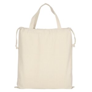Baumwolltasche CLASSIC mit zwei kurzen Henkeln und doppeltem Kordelzug - Ansicht 2