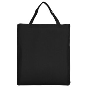 Baumwolltasche CLASSIC mit zwei kurzen Henkeln und Bodenfalte, Farbe Schwarz