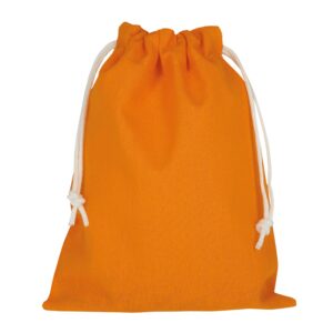 Zuziehbeutel aus Baumwolle, 15 x 20 cm, Farbe Mandarin