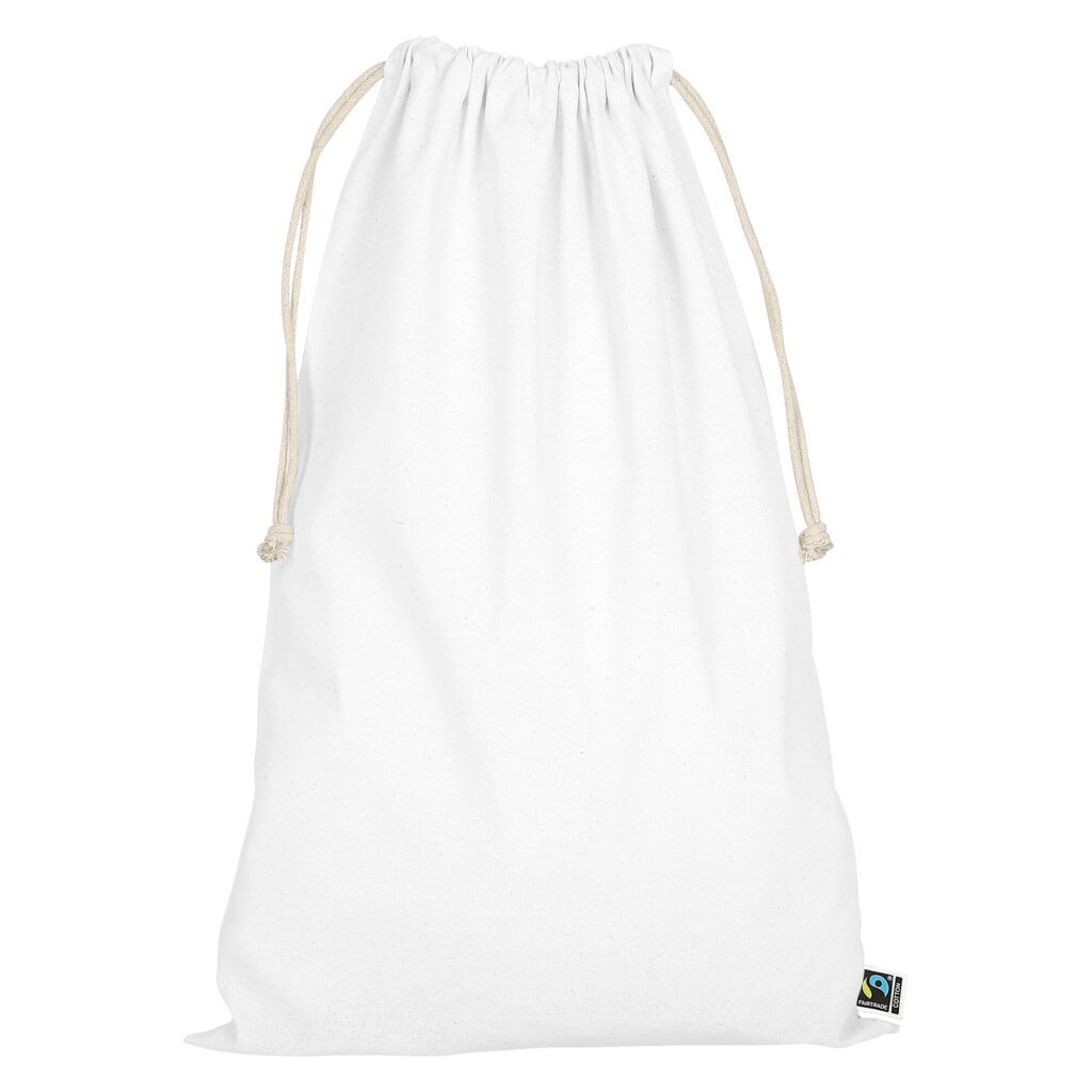 organic:fairtrade Zuziehbeutel, Farbe Weiß