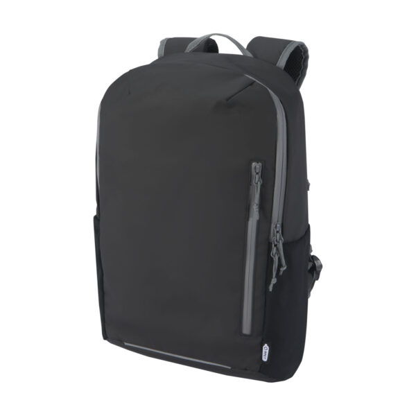 Aqua wasserabweisender 15" Laptop-Rucksack aus GRS Recyclingmaterial 21 L